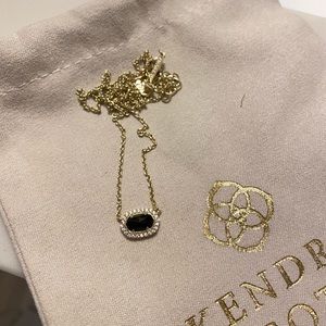 Kendra Scott necklace, mini black stone with gold chain